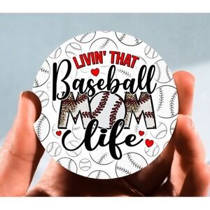 Set of‎ 2 Car Coasters, Baseball Mom Life Car Coaster, Neoprene Car Coaster